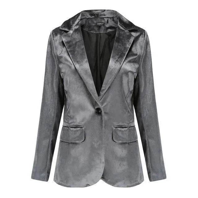 Drune | Der Glatte Session Samt Blazer Damen - Lässig - Einfarbig