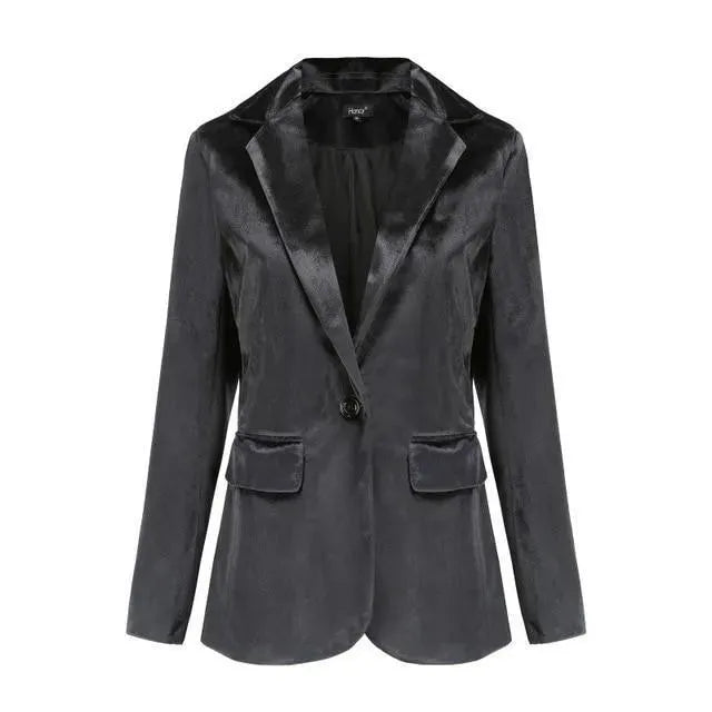 Drune | Der Glatte Session Samt Blazer Damen - Lässig - Einfarbig