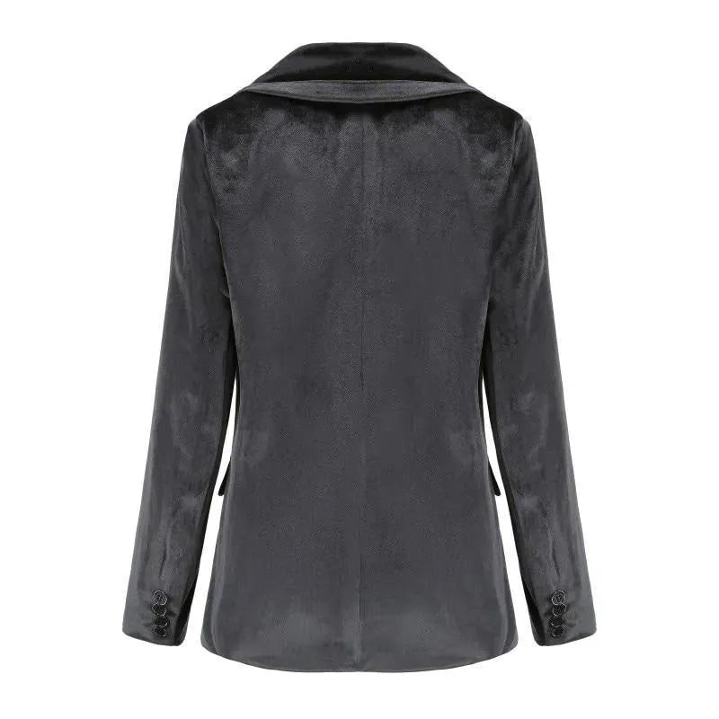 Drune | Der Glatte Session Samt Blazer Damen - Lässig - Einfarbig
