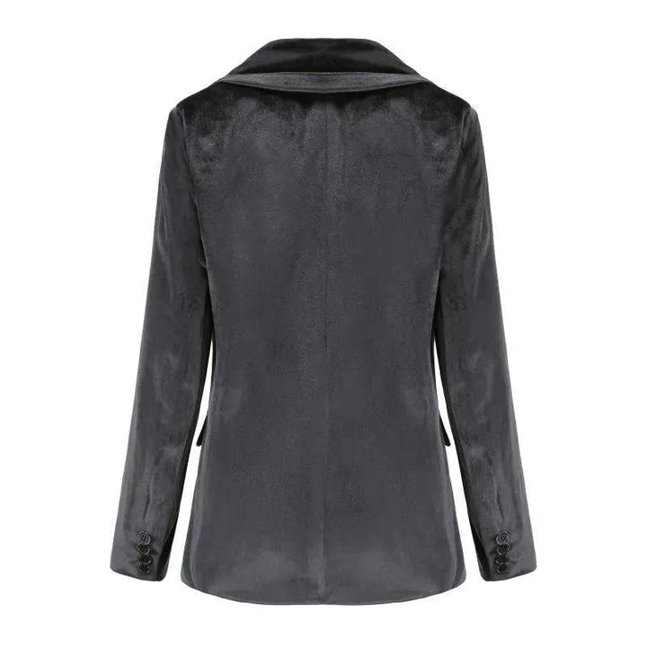 Drune | Der Glatte Session Samt Blazer Damen - Lässig - Einfarbig