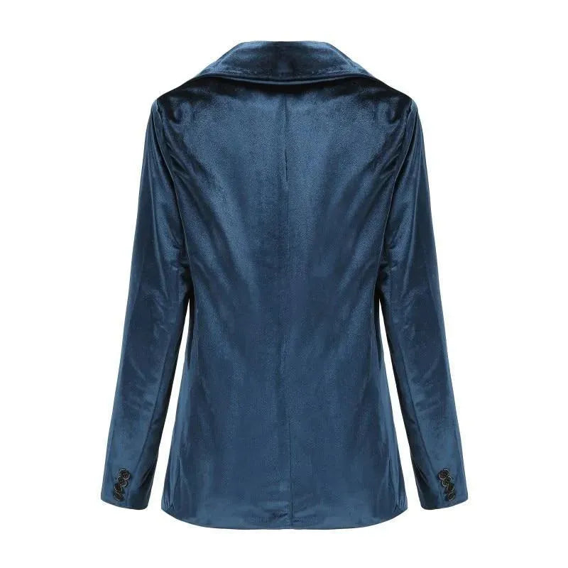 Drune | Der Glatte Session Samt Blazer Damen - Lässig - Einfarbig