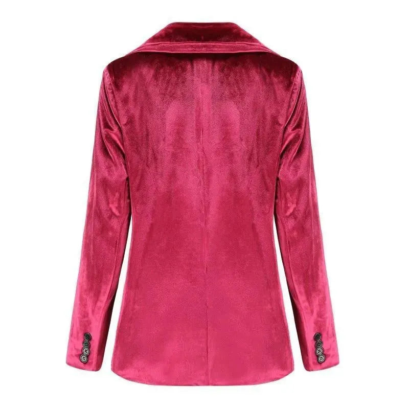 Drune | Der Glatte Session Samt Blazer Damen - Lässig - Einfarbig
