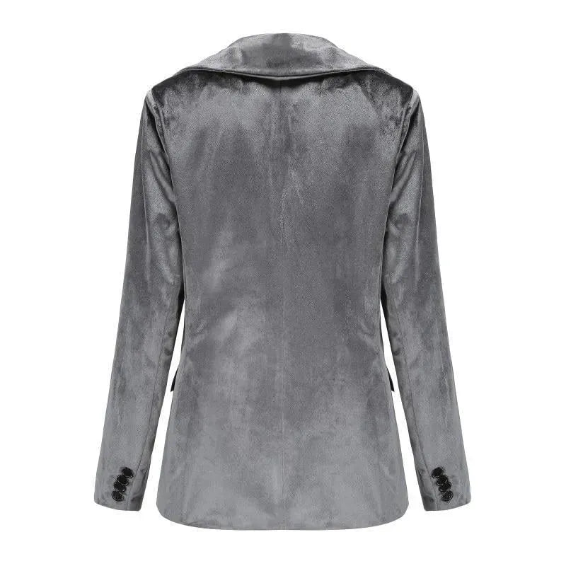 Drune | Der Glatte Session Samt Blazer Damen - Lässig - Einfarbig