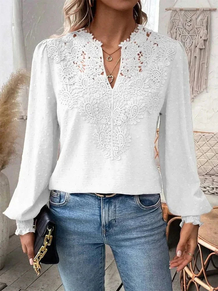 Drune | Zeitlose V-Ausschnitt Bluse