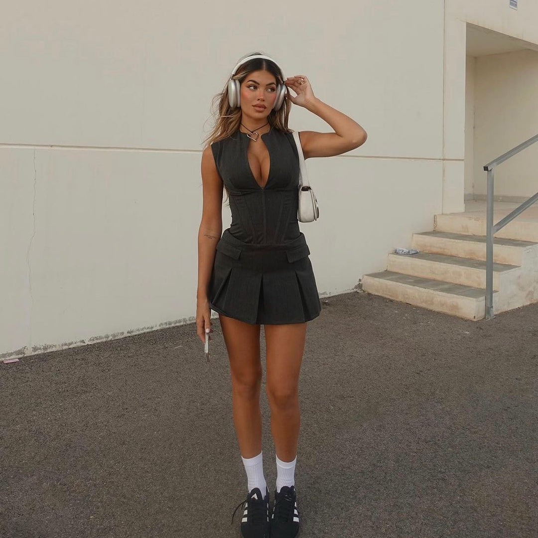 Drune | Minikleid Mit Korsett Und Faltenrock Für Frauen