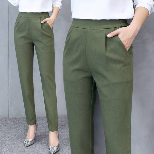 Drune | Dünne Seidenhose in Knöchellänge Mit Hohem Taillenbund Und Flexibler Bleistiftform