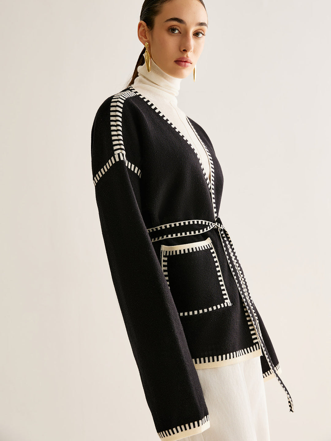 Drune | Gebundene Strickjacke mit Gürtel für Frauen