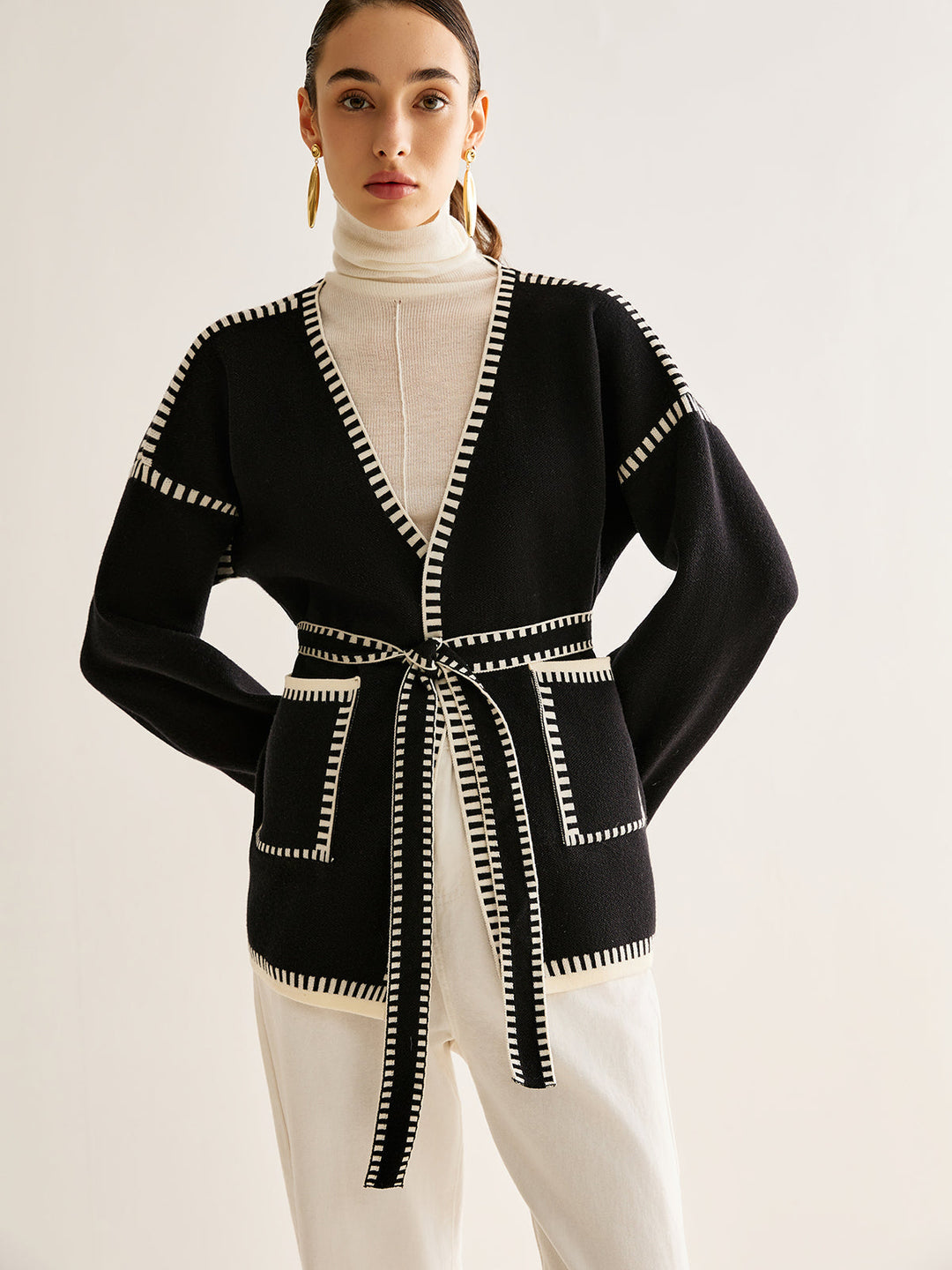 Drune | Gebundene Strickjacke mit Gürtel für Frauen