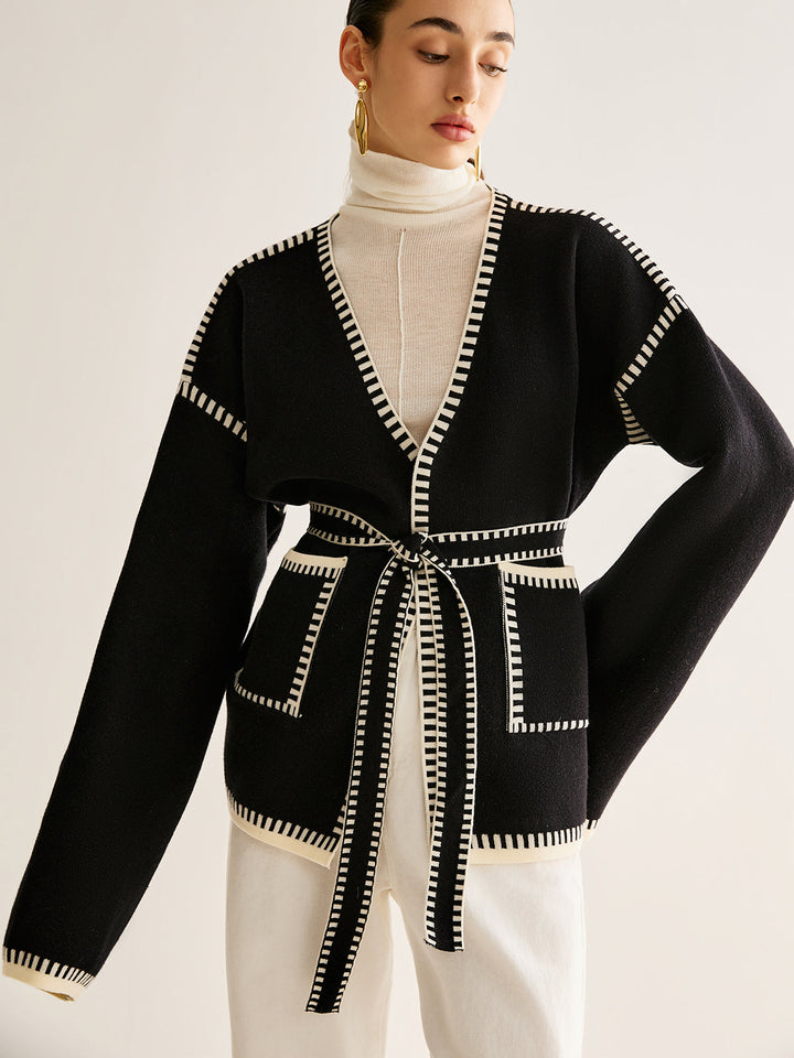 Drune | Gebundene Strickjacke mit Gürtel für Frauen