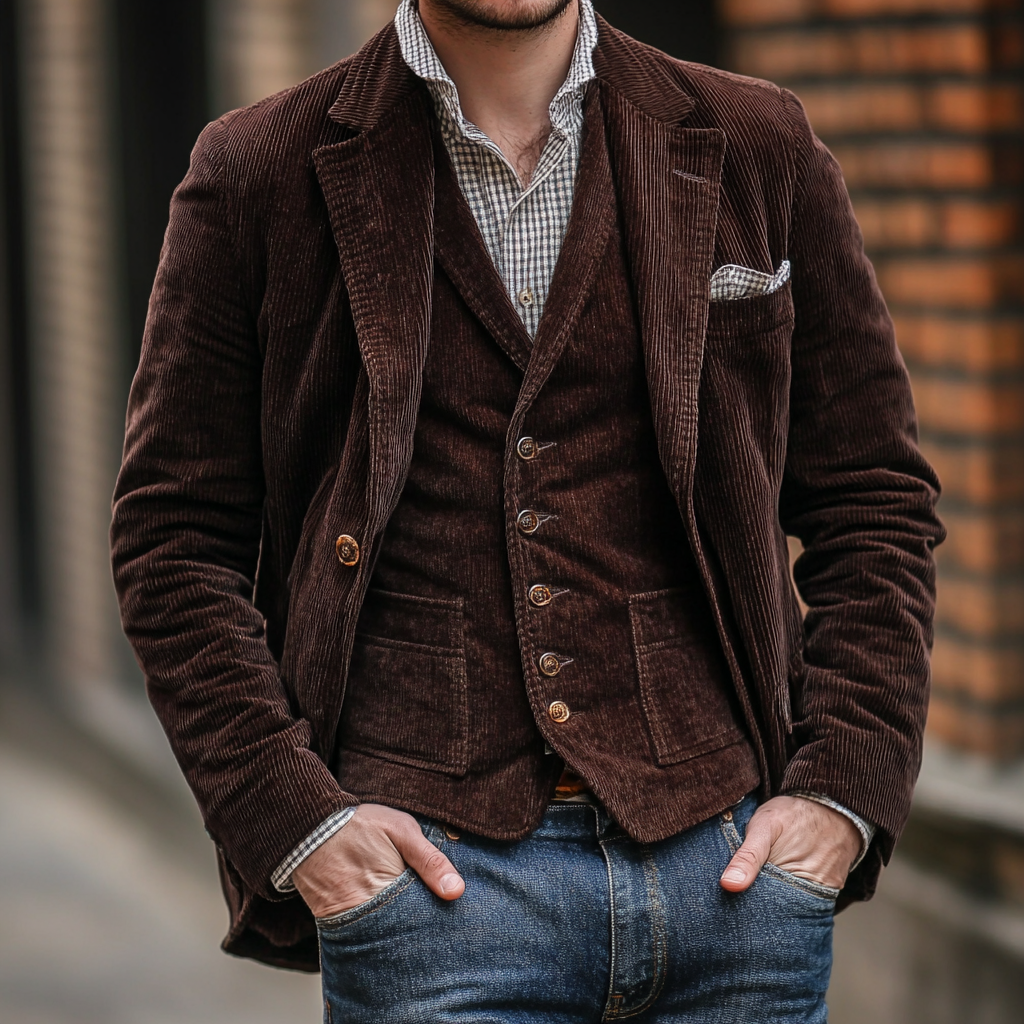 Drune | Vintage Jacken- und Weste-Set