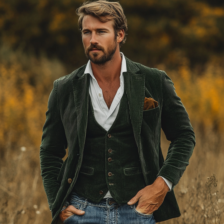 Drune | Vintage Jacken- und Weste-Set