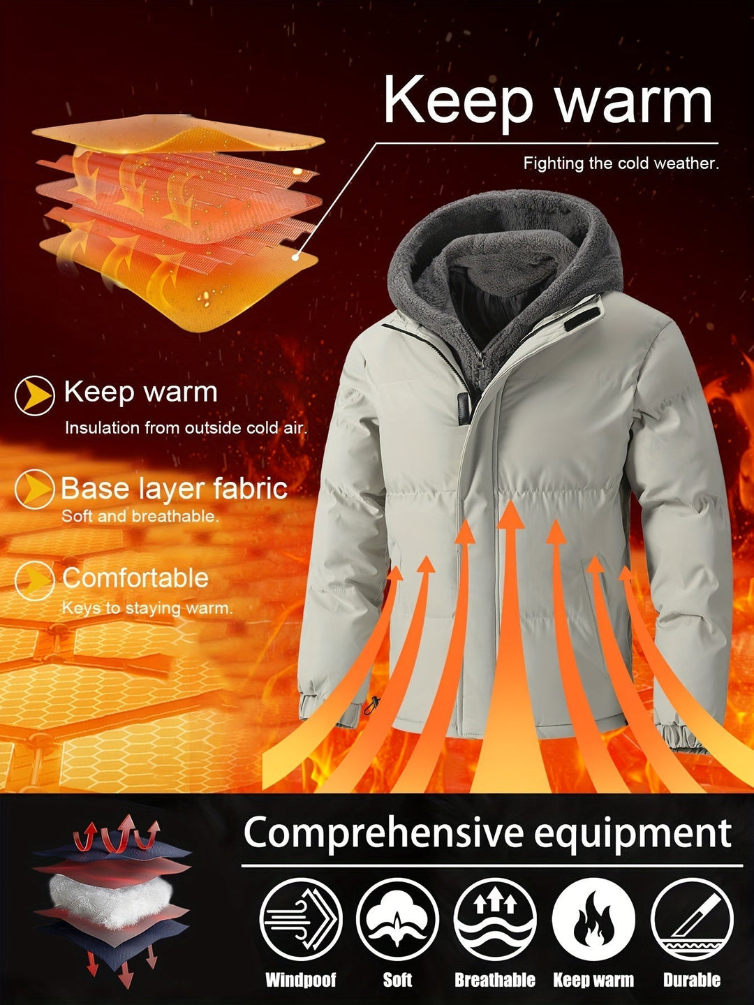 Drune | Herren Winter Steppjacke mit Reißverschluss und bequemer Passform