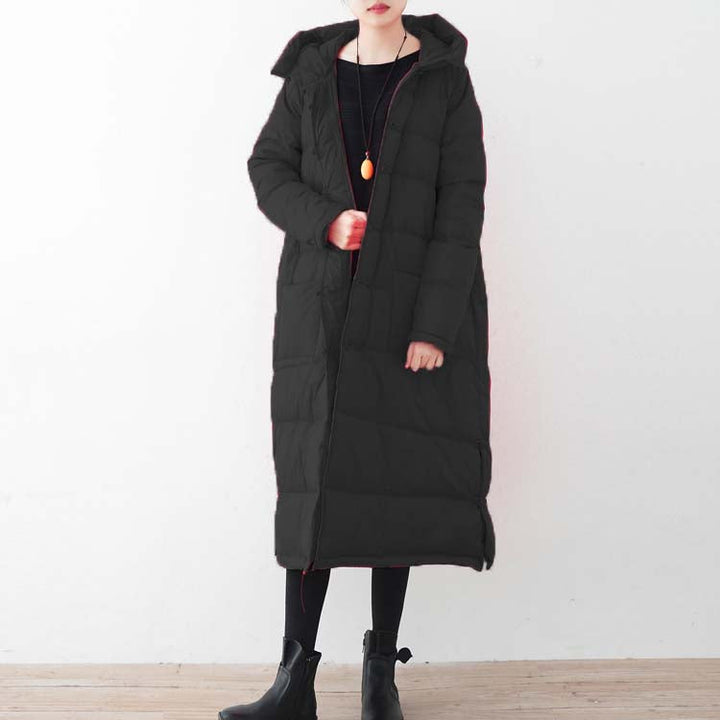 Drune | schwarzer Daunenmantel oversized Puffers Jacken Neue chinesische Knopfmäntel mit Kapuze
