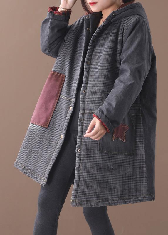 Drune | blaue Winteroberbekleidung oversized Schneejacken Patchwork Applikationen Taschen Oberbekleidung