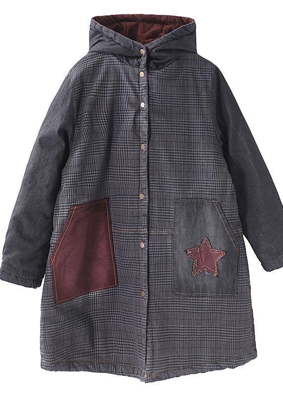 Drune | blaue Winteroberbekleidung oversized Schneejacken Patchwork Applikationen Taschen Oberbekleidung