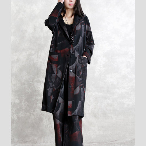 Drune | Blumenkleid übergroß zwei Teile Kapuzen Taschenmantel Damen lange Ärmel lange Mäntel elastischer Taillenbund Hose