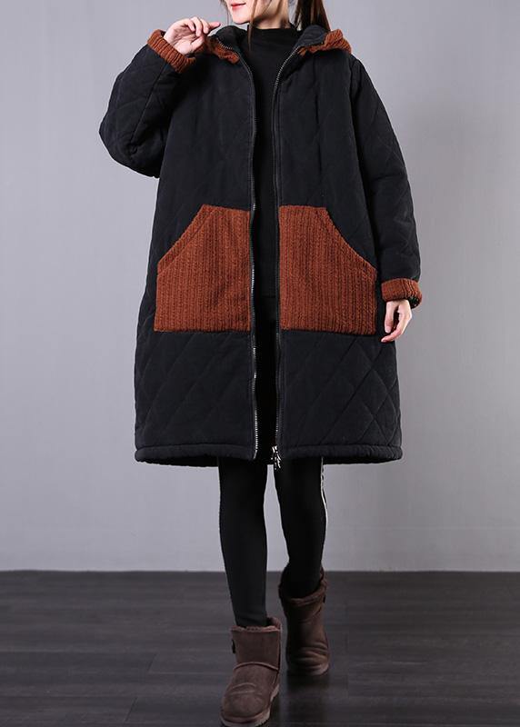 Drune | Plus-Size-Wintermäntel schwarze kapuzenzipper Winterparkas