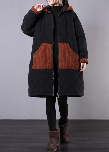 Drune | Plus-Size-Wintermäntel schwarze kapuzenzipper Winterparkas