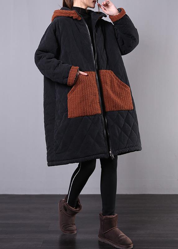 Drune | Plus-Size-Wintermäntel schwarze kapuzenzipper Winterparkas