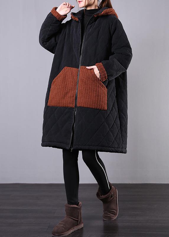 Drune | Plus-Size-Wintermäntel schwarze kapuzenzipper Winterparkas