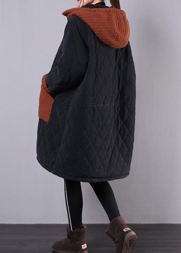 Drune | Plus-Size-Wintermäntel schwarze kapuzenzipper Winterparkas