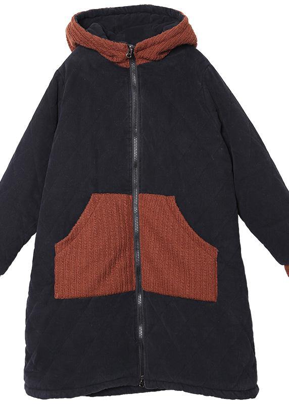 Drune | Plus-Size-Wintermäntel schwarze kapuzenzipper Winterparkas