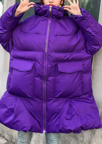 Drune | lila Übermantel Oversize Jacken & Mäntel Kapuzenwinter Wintermäntel
