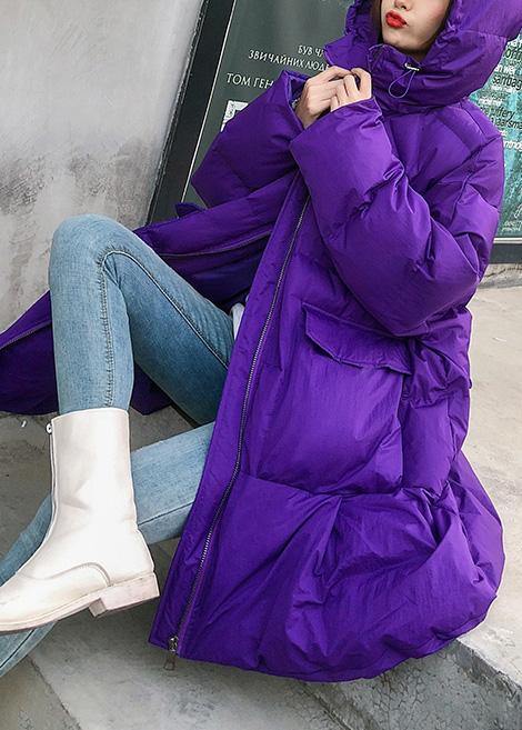 Drune | lila Übermantel Oversize Jacken & Mäntel Kapuzenwinter Wintermäntel