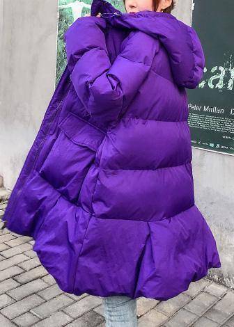Drune | lila Übermantel Oversize Jacken & Mäntel Kapuzenwinter Wintermäntel