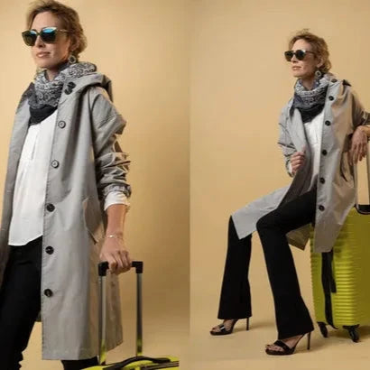 Drune | Damen Trenchcoat oversized mit leichter Kapuze