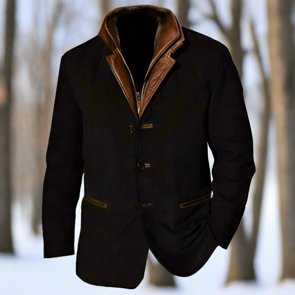 Drune | Wildlederlook Mit Lederdetails Strukturierte Passform Knopfverschluss