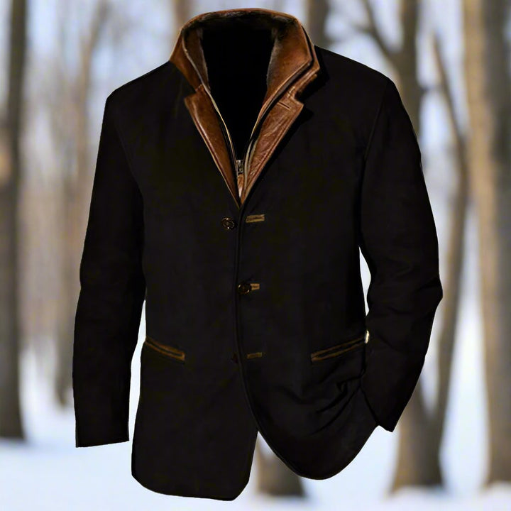 Drune | Wildlederlook Mit Lederdetails Strukturierte Passform Knopfverschluss