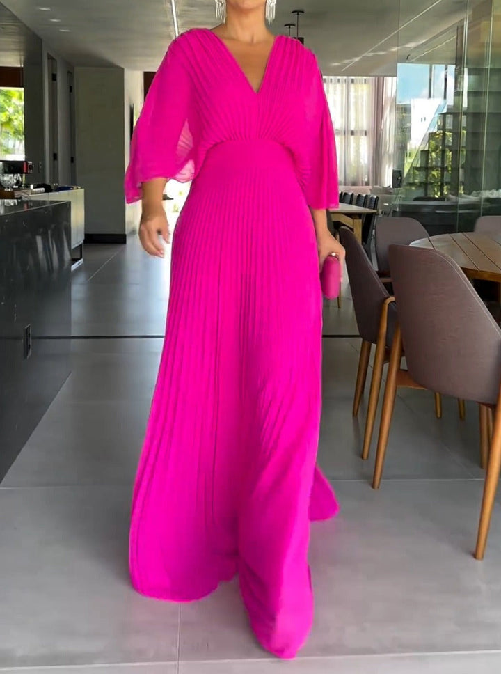 Drune | Vibrantes Falten-Maxikleid