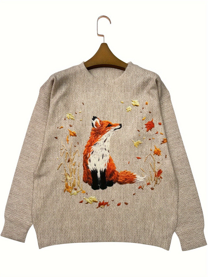 Drune | Trendy Fuchs Druck Pullover