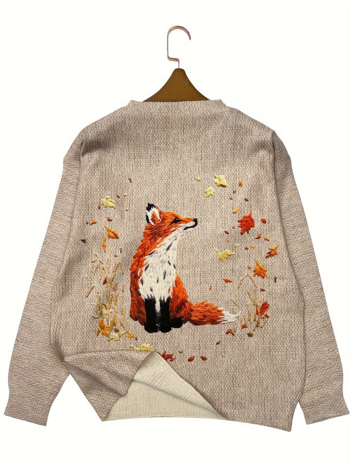 Drune | Trendy Fuchs Druck Pullover