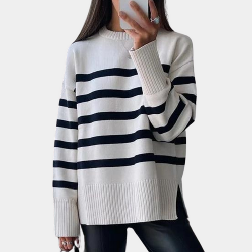 Drune | Trendy Oversized Gestreifter Damenpullover