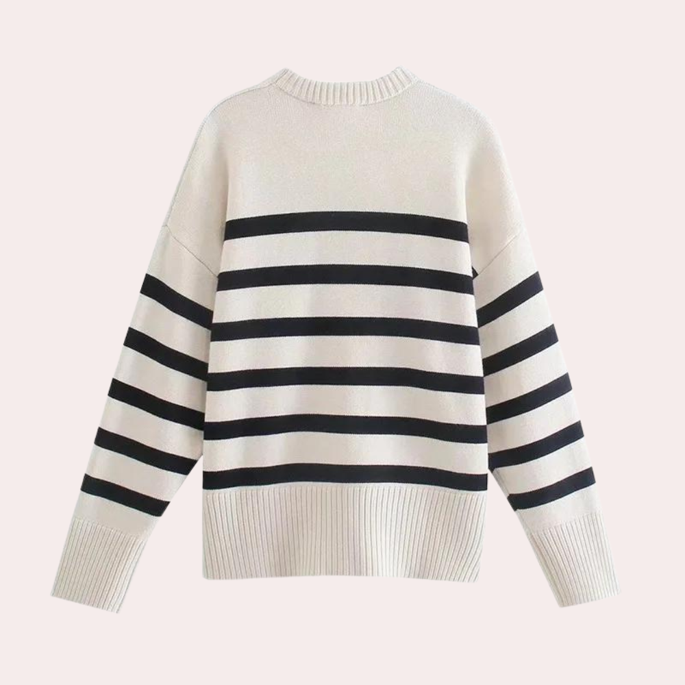 Drune | Trendy Oversized Gestreifter Damenpullover