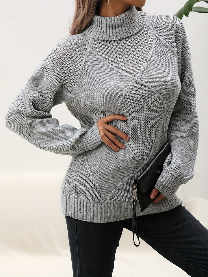 Drune | Trendy Einfarbiger Rollkragenpullover
