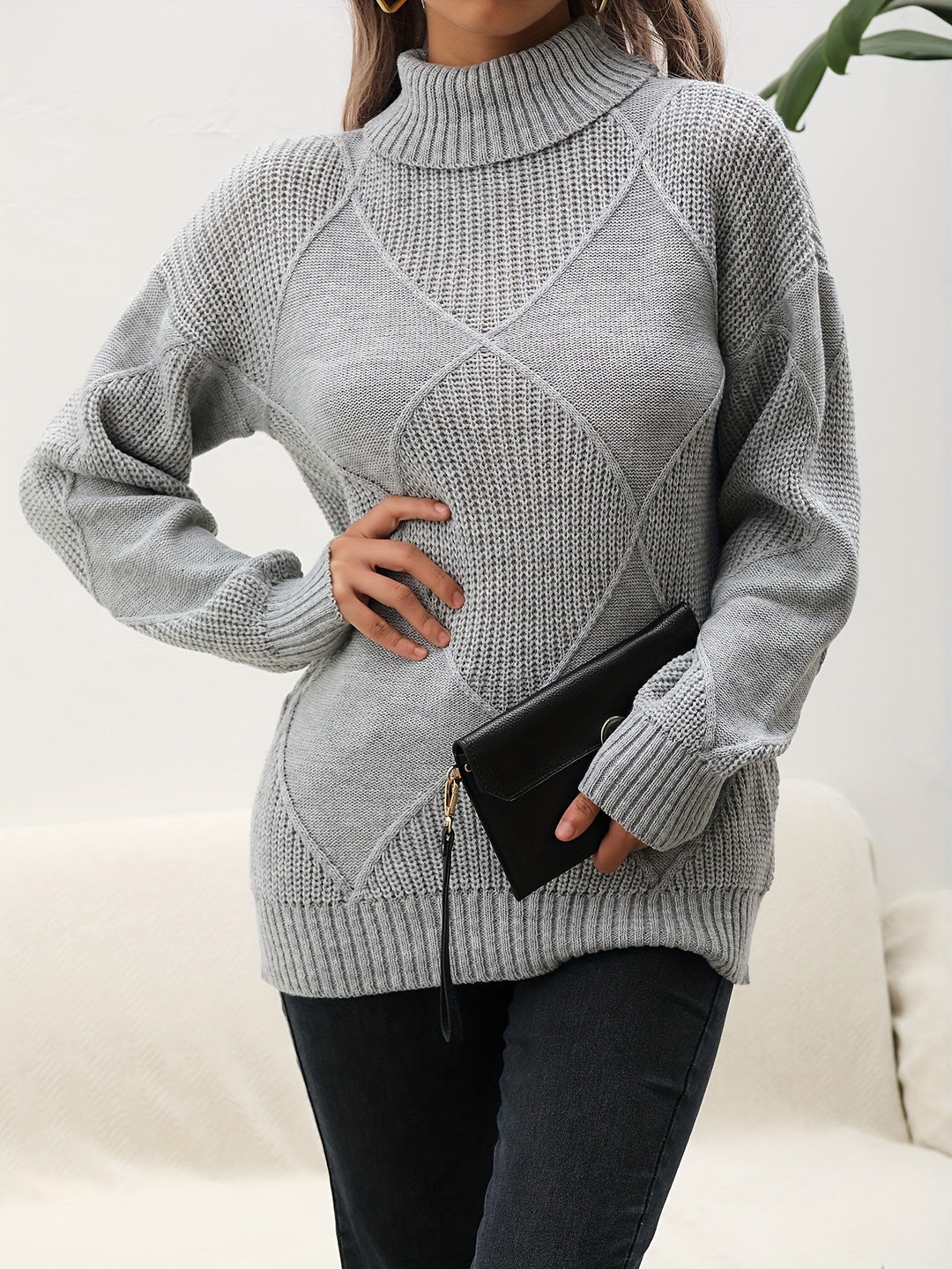 Drune | Trendy Einfarbiger Rollkragenpullover