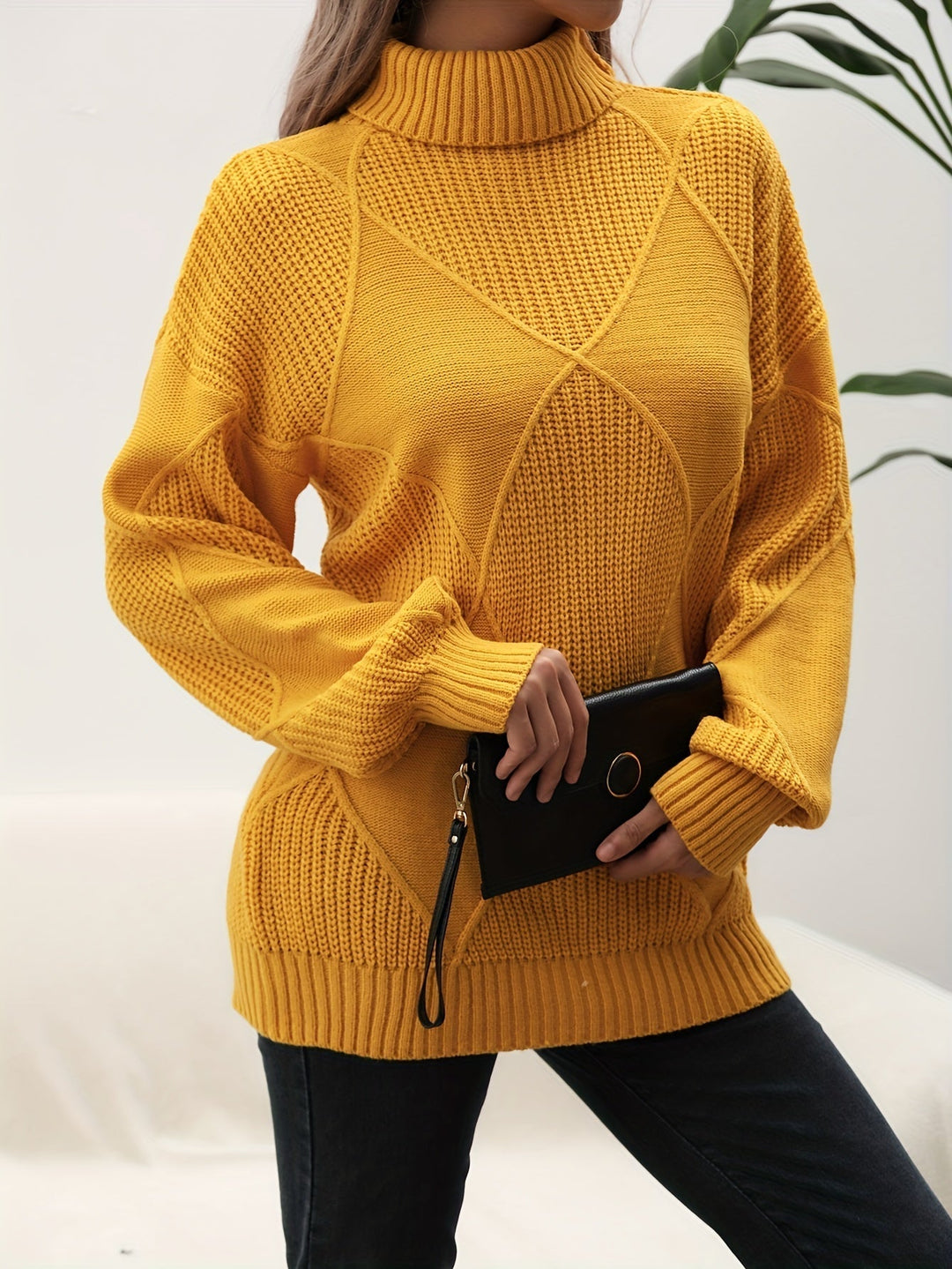 Drune | Trendy Einfarbiger Rollkragenpullover