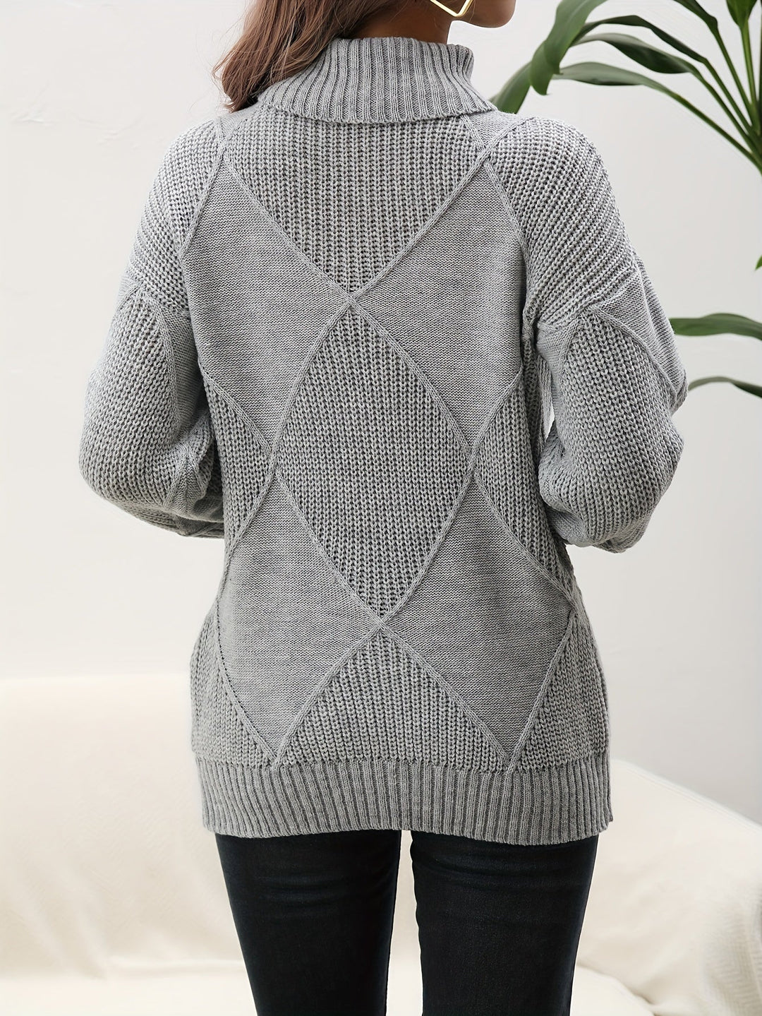 Drune | Trendy Einfarbiger Rollkragenpullover