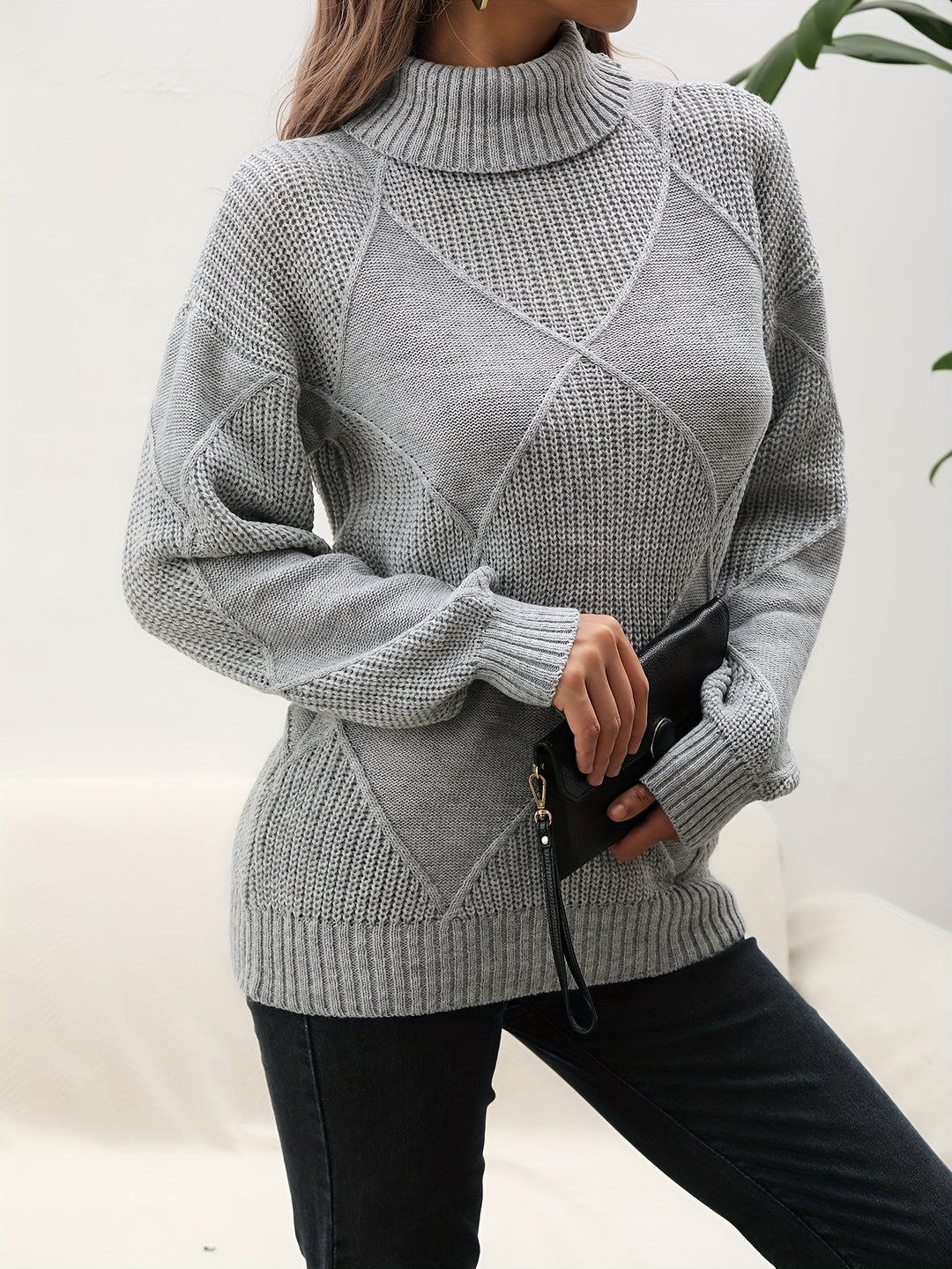 Drune | Trendy Einfarbiger Rollkragenpullover