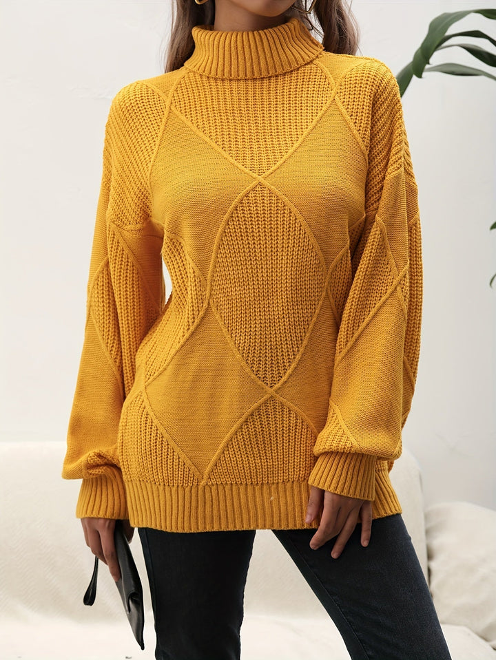 Drune | Trendy Einfarbiger Rollkragenpullover
