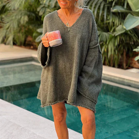 Drune | Trendy Damen V-Ausschnitt Pullover
