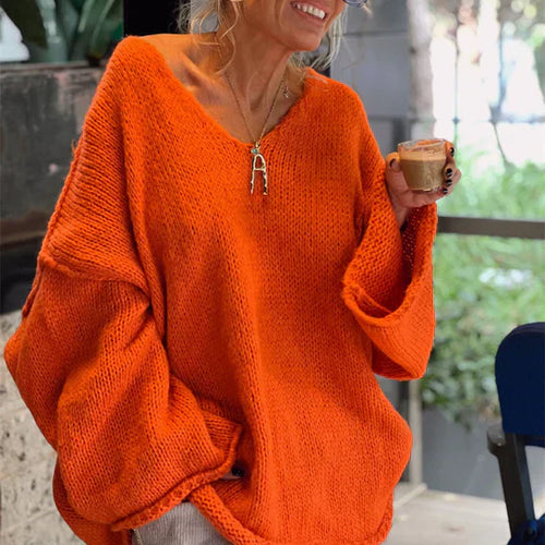 Drune | Trendy Damen V-Ausschnitt Pullover