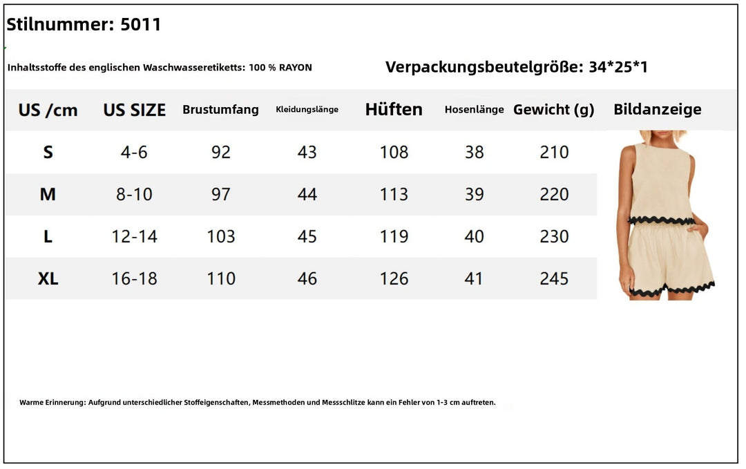 Drune | Zweiteiliges Oberteil und Shorts aus Leinen und Spitze