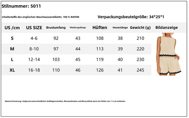Drune | Zweiteiliges Oberteil und Shorts aus Leinen und Spitze