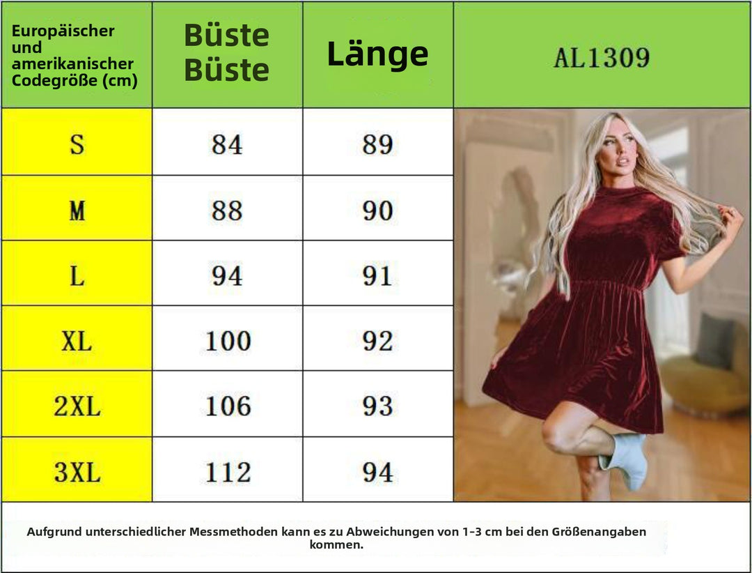 Drune | Einfarbiges Samtkleid