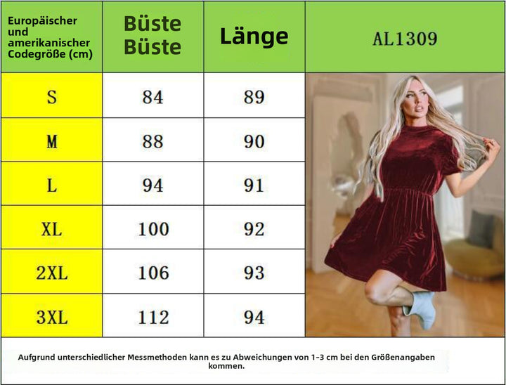 Drune | Einfarbiges Samtkleid