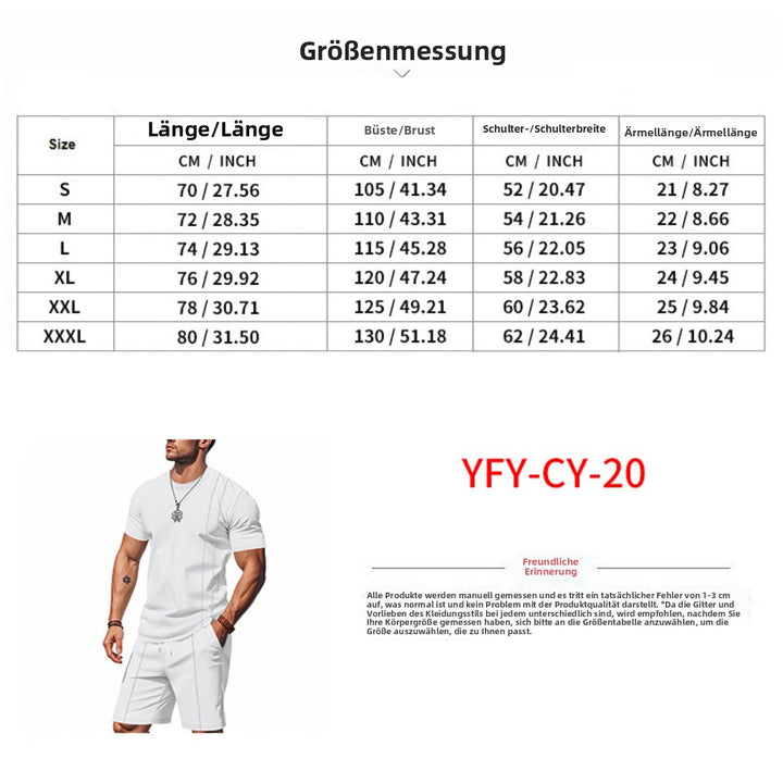 Drune | Waffel-Kurzarm-Shorts Zweiteiliges Set
